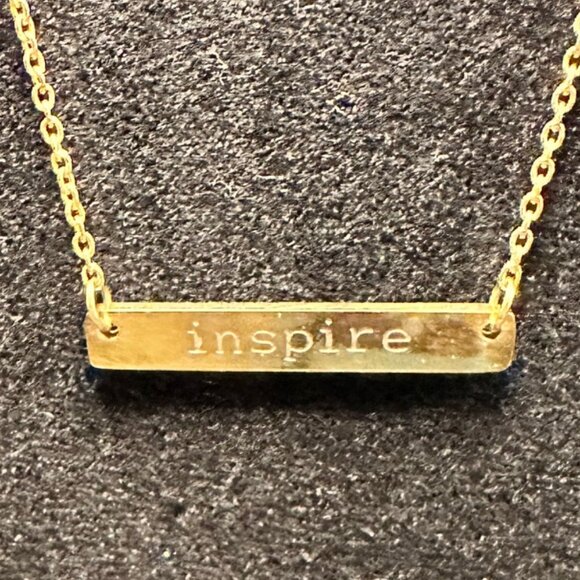Inspire Plated Messaging Gold Necklace - EUC - Picture 1 of 2